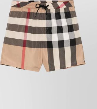 Burberry boxer swim checkered pattern pockets zip