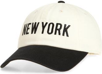 American Needle New York Cotton Baseball Cap in Ivory /Black at Nordstrom