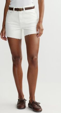 DL1961 Zoie High Rise Raw Hem Relaxed Denim Shorts in White at Nordstrom, Size 26