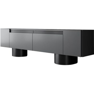 Asir Group LLC Mueble Tv, Mesa Tv, Mueble Bajo. Stand Antracita Negro