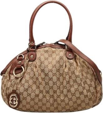 Gucci Pre-owned Handbags, female, Brown, Size: ONE SIZE Pre-owned Leather Handbag