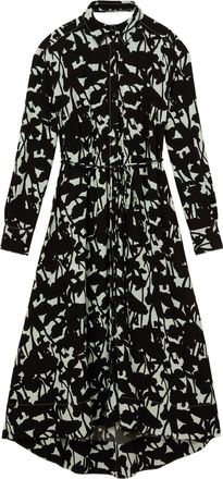 Proenza Schouler floral-print long-sleeve shirt dress - women - Rayon/Viscose - 10 - Black