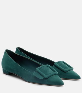 Manolo Blahnik Maysale suede ballet flats