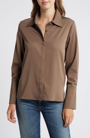 Wit & Wisdom Flare Cuff Button-Up Shirt in Ginger Snap at Nordstrom, Size X-Large