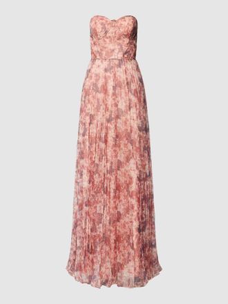 Unique Abendkleid mit floralen Muster in Koralle, Gr&ouml;&szlig;e 40