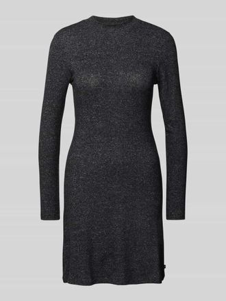Tom Tailor Denim Flie&szlig;endes Minikleid aus Viskose-Mix mit Mock-Neck in Anthrazit, Gr&ouml;&szlig;e M