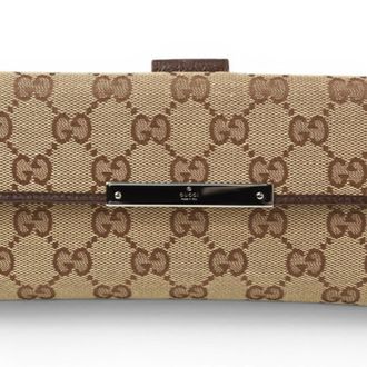 Gucci Beige Brown Gg Canvas Coin Purse/Coin Case (Pre-Owned)