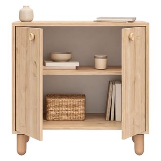 Dmora Aparador Pontida, Alacena Un Estante, 2 Puertas, 2 Compartimentos, 72x36x73h Cm Marr&oacute;n Roble