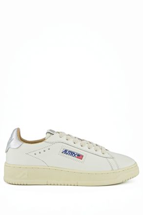 Autry Womens Dallas Leather Sneakers Silver Heel Tab
