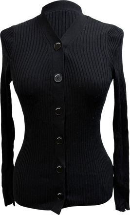Sandro Sandro Knitted Button-Down Cardigan in Black Viscose