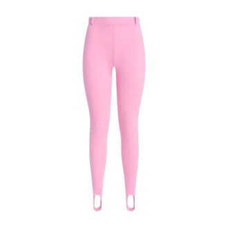 Moschino Jersey Leggings With Logo - female - Moschino - Leggings - Pink - 2XL - Trousers
