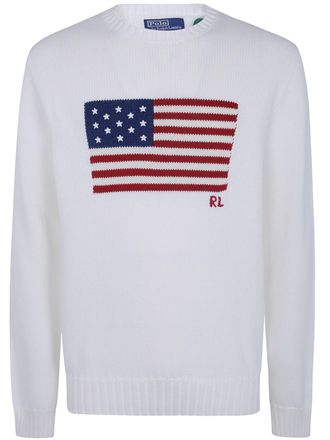 Ralph Lauren Sweater Long Sleeve Flag Embroidered Pullover