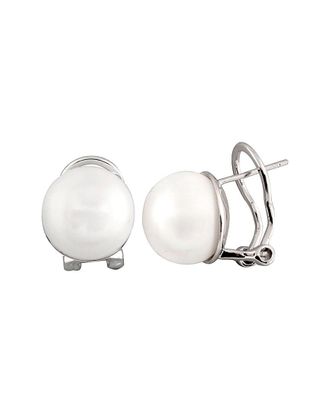 Splendid Pearls Silver 12-13Mm Freshwater Pearl Clip-On Earrings
