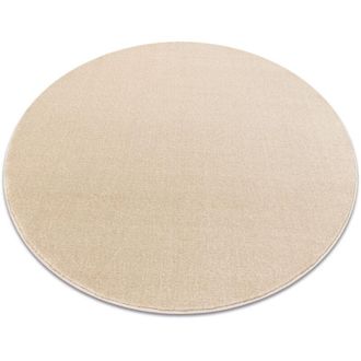 RugsX Moqueta Seduction C&iacute;rculo Crema 34 Suave, Duradero, Dormitorio, Hotel Beige Circulo 133 Cm