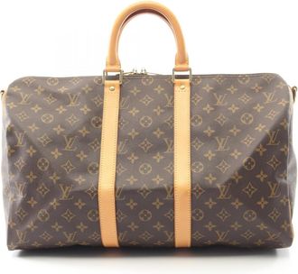 Louis Vuitton Brown Monogram Coated Canvas Leather Boston Bag (Pre-Owned)