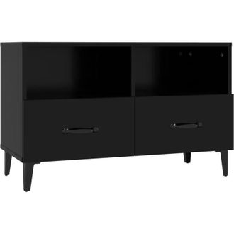 vidaXL Vidaxl - Mueble Para Tv Madera Contrachapada Negro 80x36x50 Cm