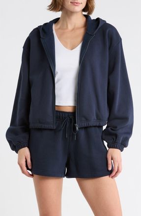 Zella Feather Fleece Zip Hoodie in Navy Sapphire at Nordstrom Rack, Size X-Small