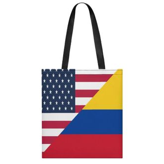 Generic U.S. And Columbia Flag Womens Tote Casual Shopping Bag Lightweight Shoulder Bags Hobos Handbag for Work Travel Daily 35x40cm