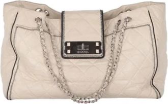 Chanel Pre-owned Leather chanel-bags - Dames - Vintage Schoudertas - Beige - ONE Size - Vintage