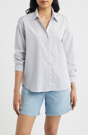 Mavi Stripe Button-Up Shirt in Blue Striped at Nordstrom, Size X-Large