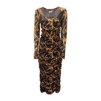 Ganni Midi Jurk - Dames - Casual kleedjes - Zwart - M - Kleedjes