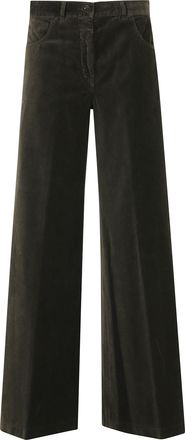 Aspesi Military Mod 0156 Velvet-Finish Wide-Leg Cotton Pants