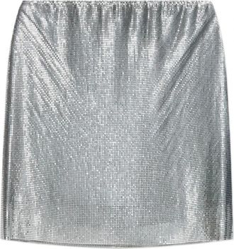Versace Cielo Stellato Metal Mesh Mini Rok - Dames - Korte rokken - Grijs - S - Pailletten - Rokken