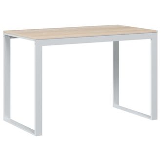 vidaXL Escritorio De Ordenador Madera Ingenier&iacute;a Blanco Y Roble Vidaxl
