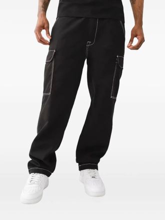True Religion cargo pocket contrast-stitching trousers - Black