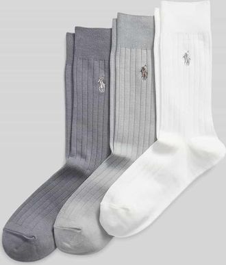 Ralph Lauren Socken aus Baumwoll-Mix im 3er-Pack in Hellgrau, Gr&ouml;&szlig;e 39-42