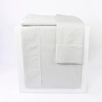 Casa da Laura S&aacute;banas 100% algod&oacute;n 400 hilos vibo gris cama 150/160 1 almohada 45