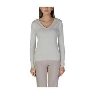 Street One T-shirt met V-hals en lange mouwen - Dames - Tops - Beige - Maat: M