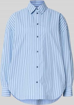 Boss Orange by Hugo Boss BOSS Orange Oversized Hemdbluse aus reiner Baumwolle Modell BOSTATTA in Hellblau, Gr&ouml;&szlig;e 34