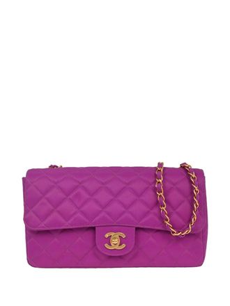Chanel 1995 medium Single Flap shoulder bag - women - Nylon/Lambskin - One Size - Purple
