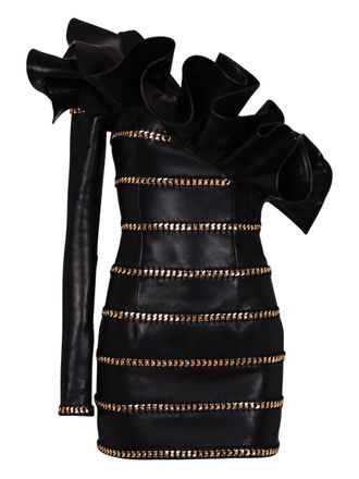 Balmain Asymmetrische jurk - Zwart