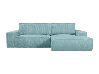 VENTE-UNIQUE.COM Sof&aacute; rinconera terciopelo azul turquesa