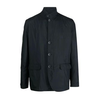 Herno Light Jackets, male, Black, Size: 2XL Button-Front Casual Jacket