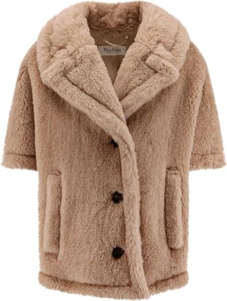 Max Mara Alpaca- Kasjmier en Zijde Jas - Dames - Jassen - Beige - S/M - Kasjmier - Jassen