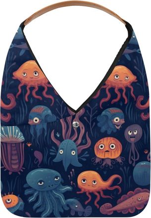 Generic Jellyfish Reusable Lightweight Grocery Bags - Foldable Into Compact Pouch, Washable & Sturdy, Multipurpose for Shopping and Travel