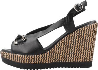 Repo Platform Sandaal - Dames - Sleehakken - Zwart - 36 EU - Leer - Schoenen