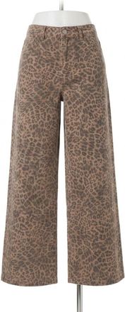 Z Supply Marli Denim Leopard Pant In Desert Tan