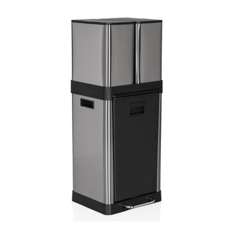 hjh OFFICE Papelera Acero inoxidable Plateado