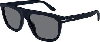 Gucci Zonnebril - Heren - Zonnebrillen - Blauw - 56 MM - Accessoires