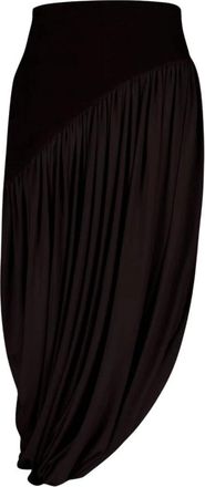 Ferragamo Gedrapeerde Rok - Dames - Midirokken - Bruin - XS - Katoen - Rokken