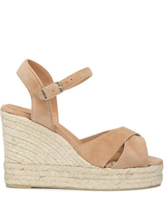Castaner Brown Raffia Wedges