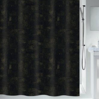 Spirella Georges Cortina De Ducha De Poli&eacute;ster 240x180cm Negra Y Dorada Spirella