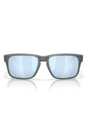 Oakley Holbrook S 53mm Polarized Square Sunglasses in Woodgrain /Prizm at Nordstrom