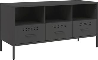 vidaXL Tv Cabinet Black 100.5x39x50.5 cm Steel Vidaxl