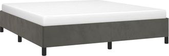 vidaXL Bed Frame without Mattress Dark Grey Super King Velvet vidaXL