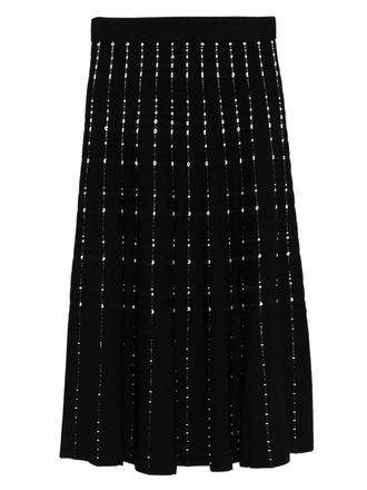 Joseph striped midi skirt - women - Elastane/Viscose/Cotton/Polyester - S - Black